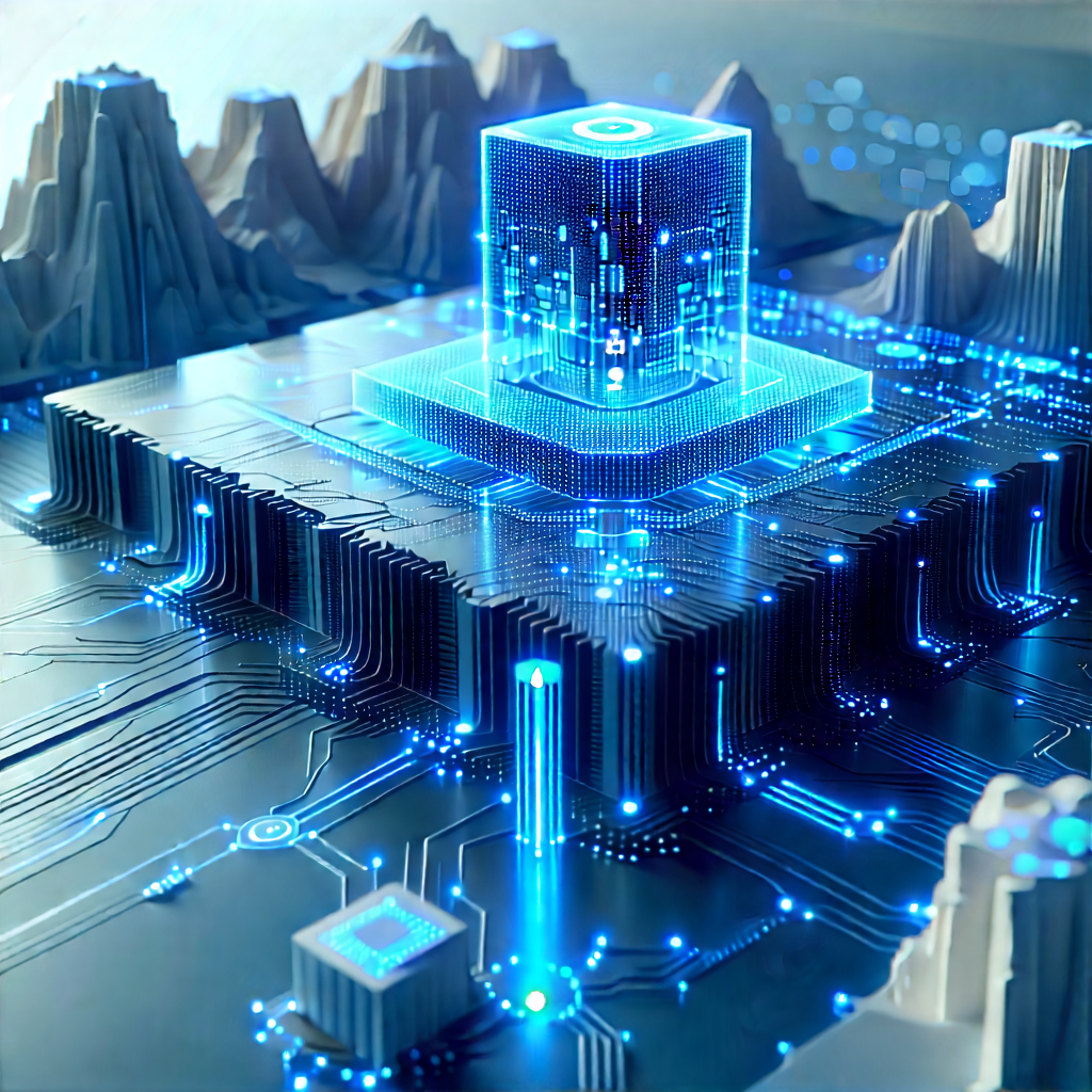 Blockchain Network Visualization With Futuristic Cityscape