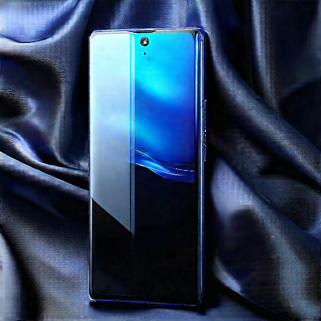 Smartphone With Digital Artwork With Blue Cell