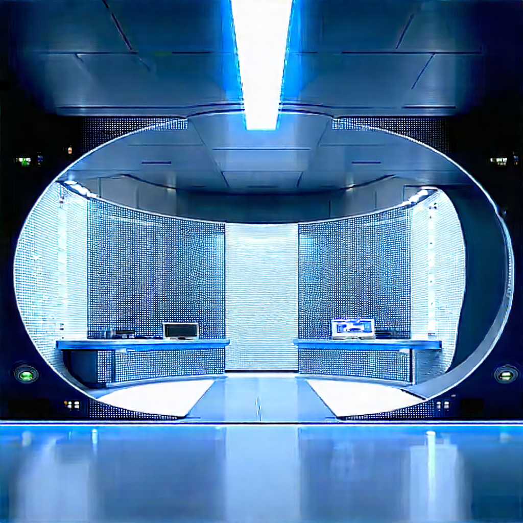Futuristic Research Laboratory With Image, There