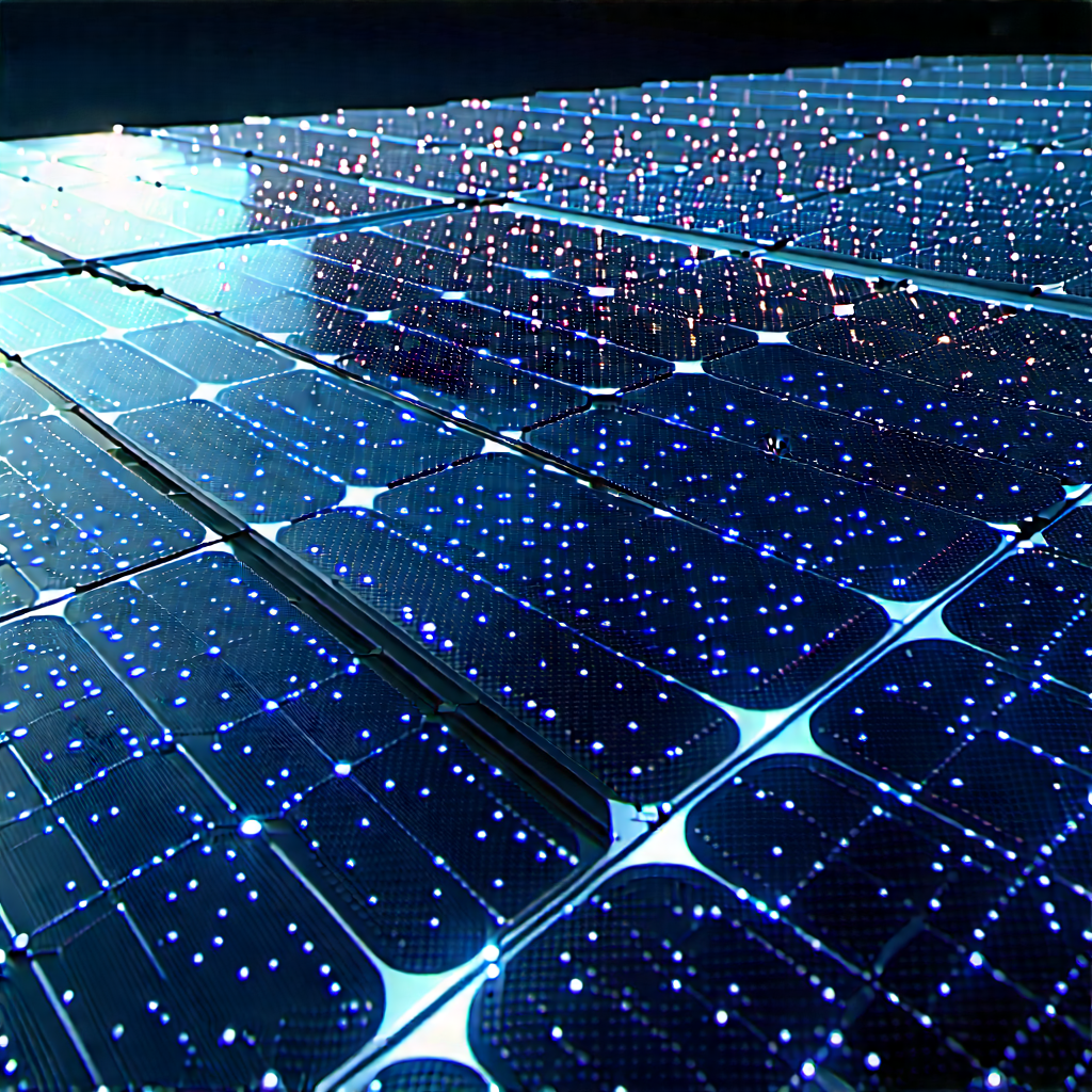 Solar panel with (digital:1.31) particles