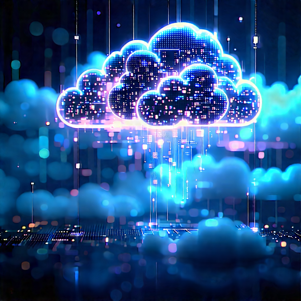 Cloud Computing Visualization With Large, Blue