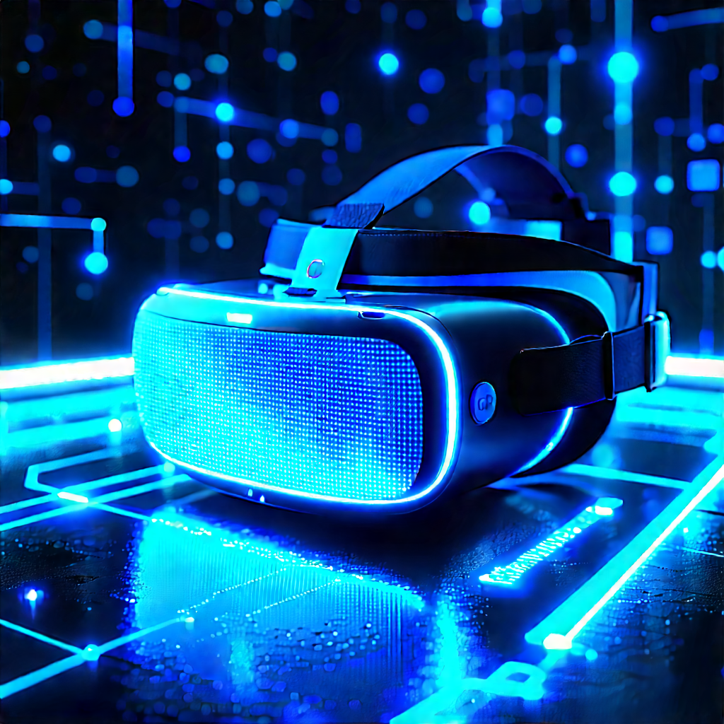 Vr Headset With Holographic Display With Virtual Reality