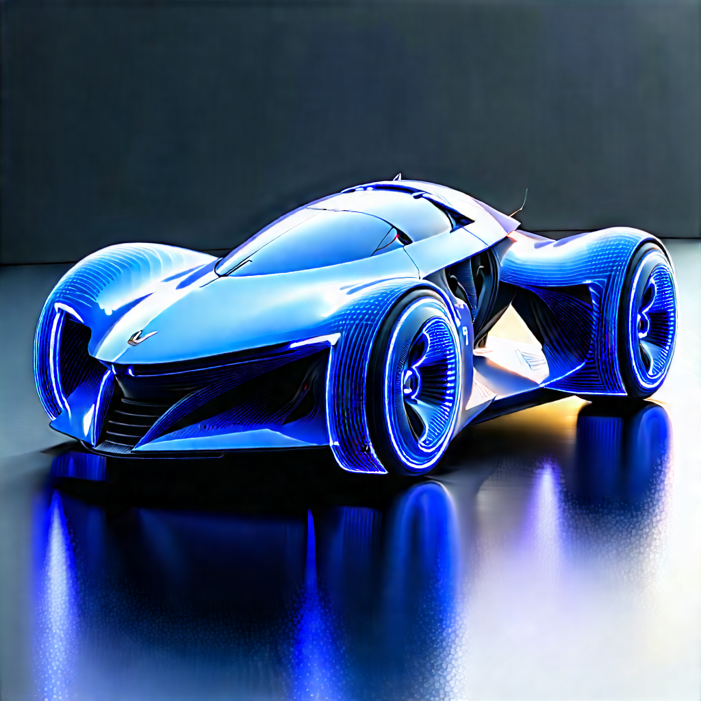 Innovative Electric Vehicle Design With Futuristic Blue