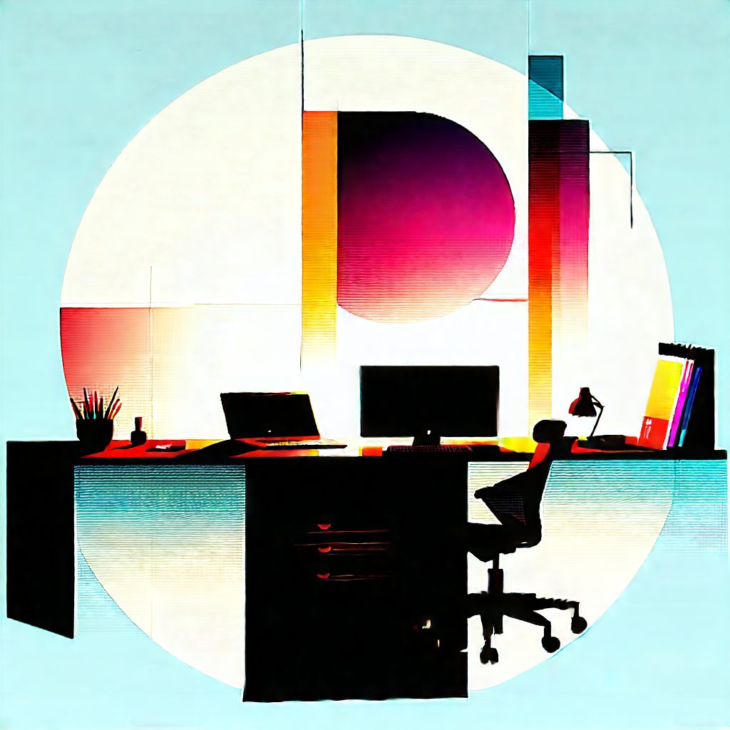 Futuristic tech startup office
