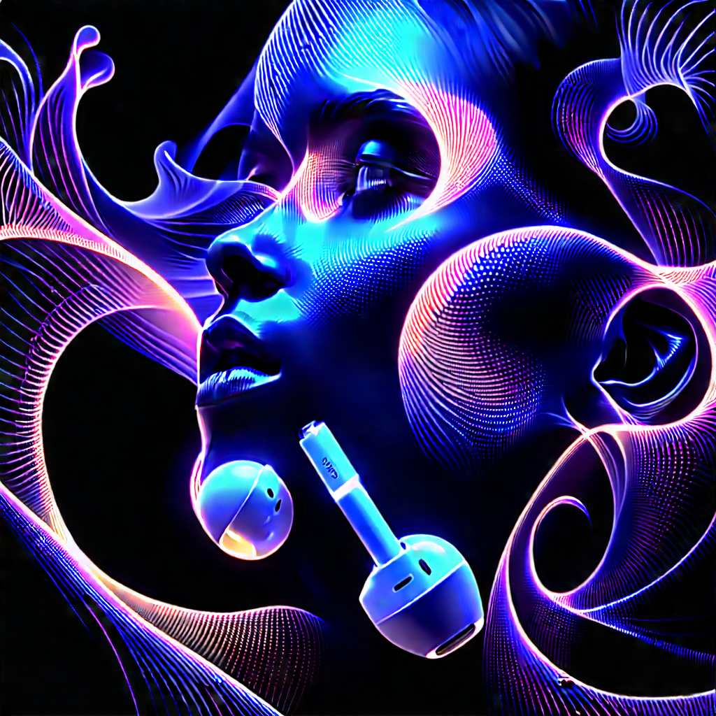 Wireless earbuds with glowing screen