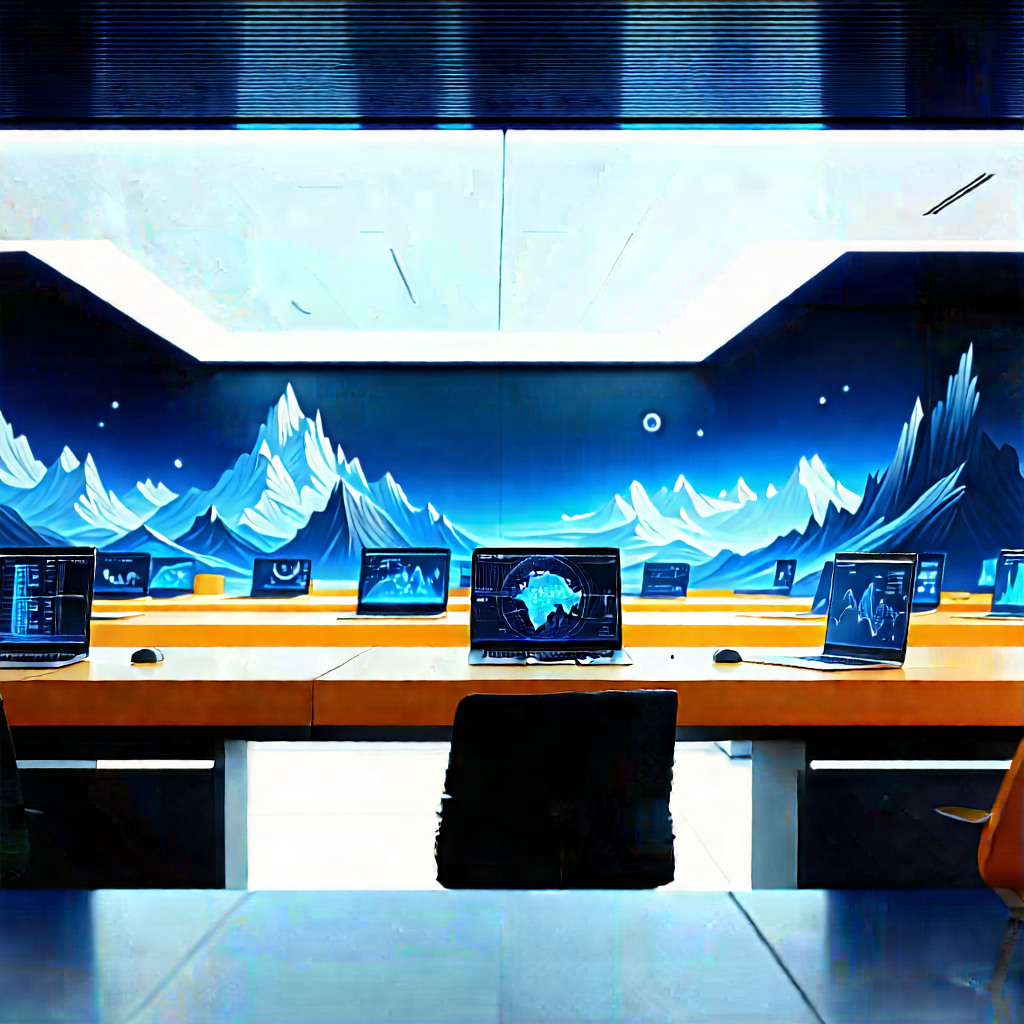 Futuristic Tech Startup Office With Image, There