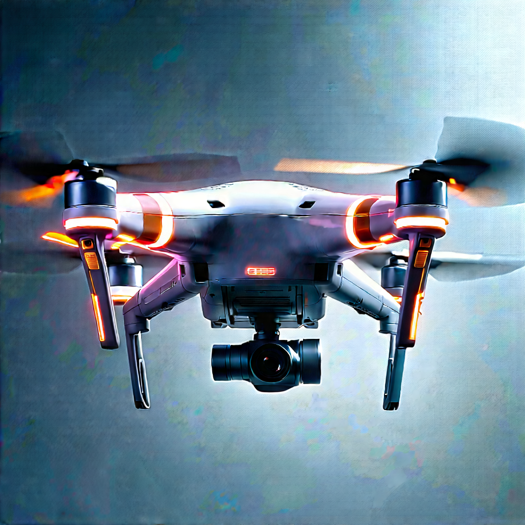 Drone With Digital Artwork With Drone Captured