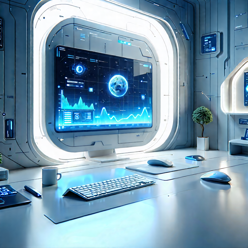 Futuristic Tech Startup Office With Futuristic Setting,