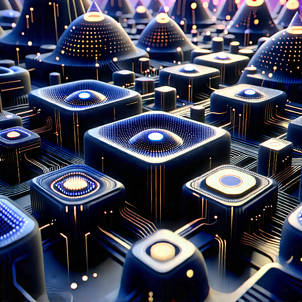 Close-up Of Sensor Array With Rendering Cityscape,