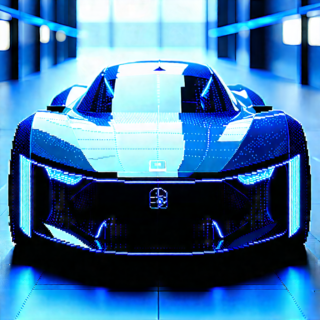Innovative Electric Vehicle (design:1.19) With Blue Black