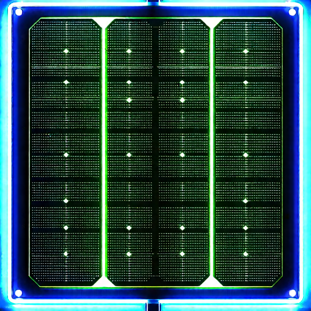 Solar panel with neon accents