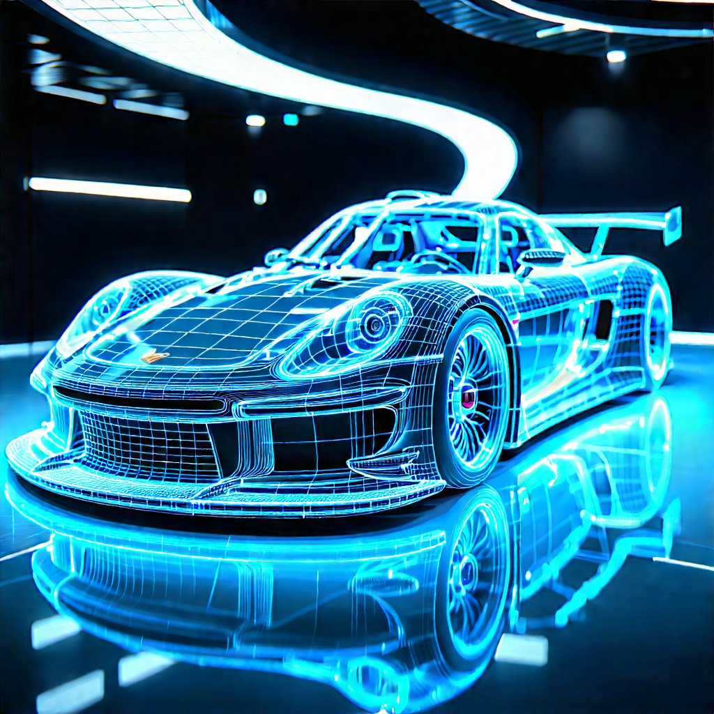 Automotive Technology In Tech Office With Blue Displayed