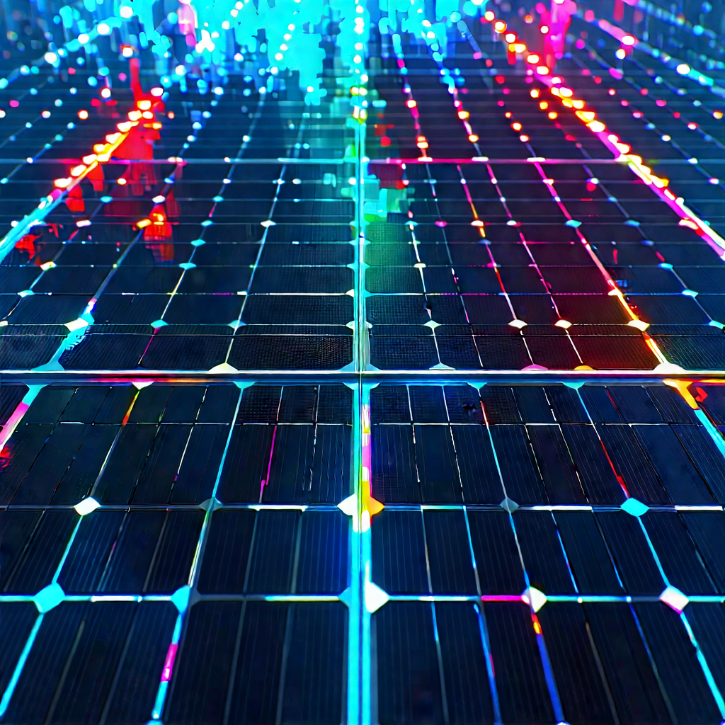 Solar panel with neon accents