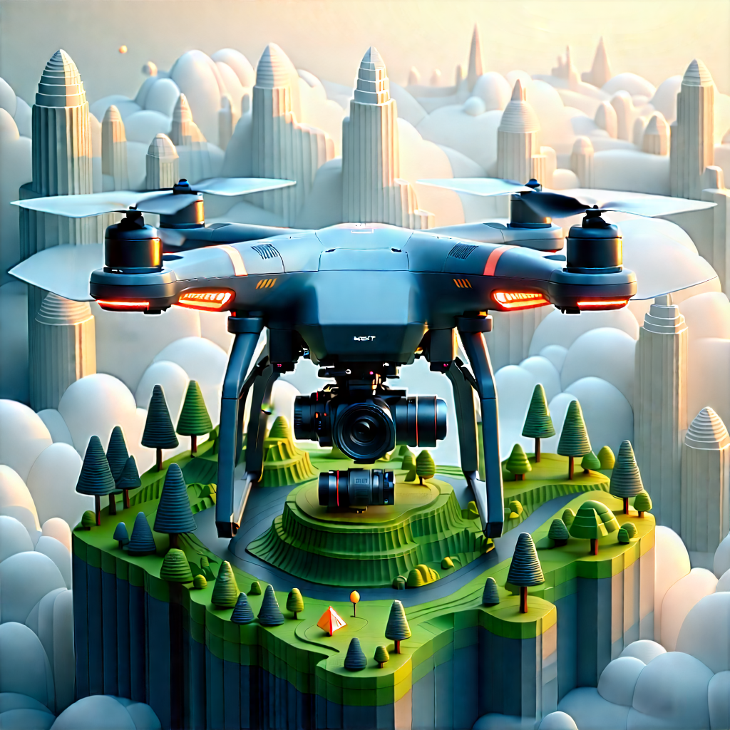 Drone With (digital:1.36) Artwork With Large Drone