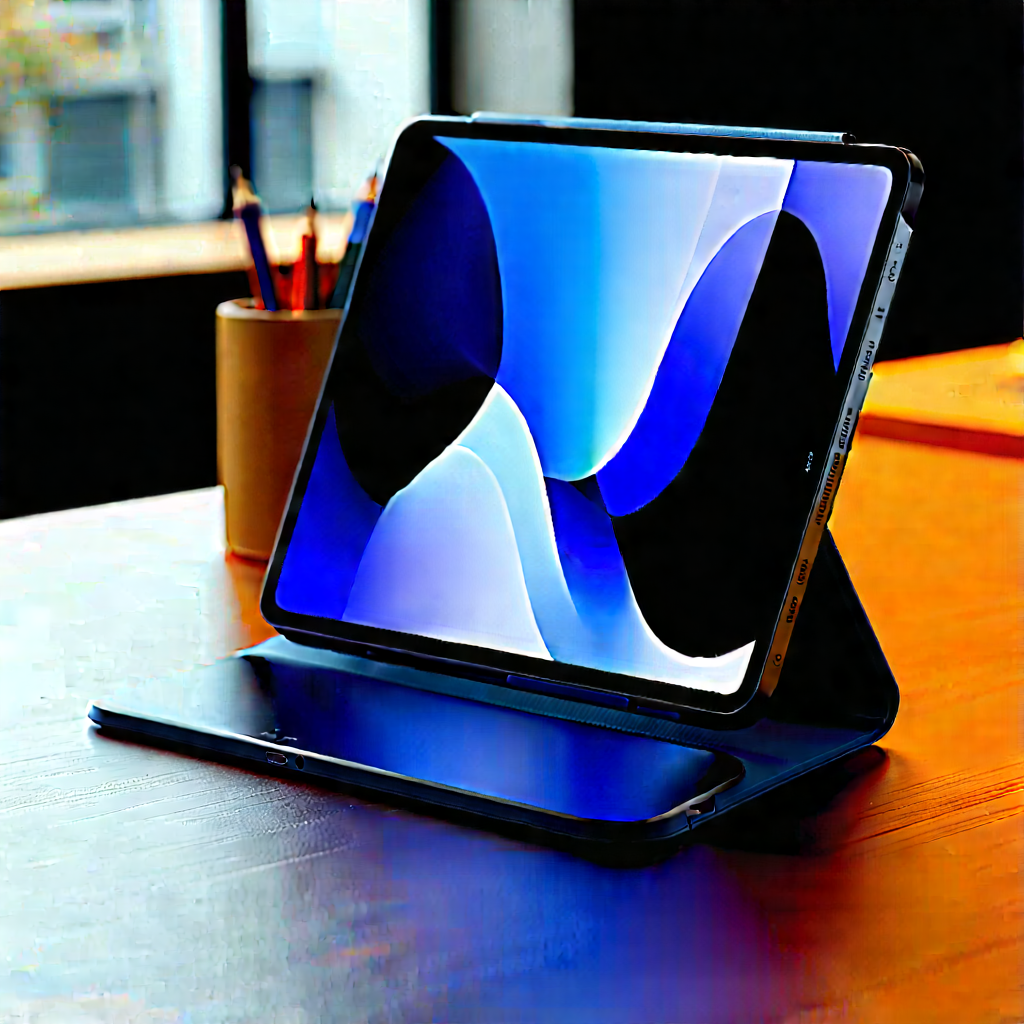 Tablet With Digital Artwork With Table Cell