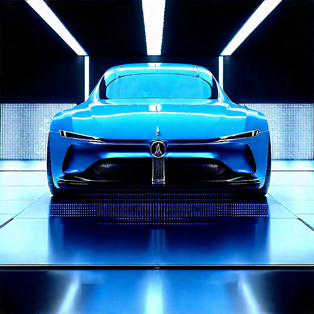 Automotive Technology In Tech Office With Blue Sports