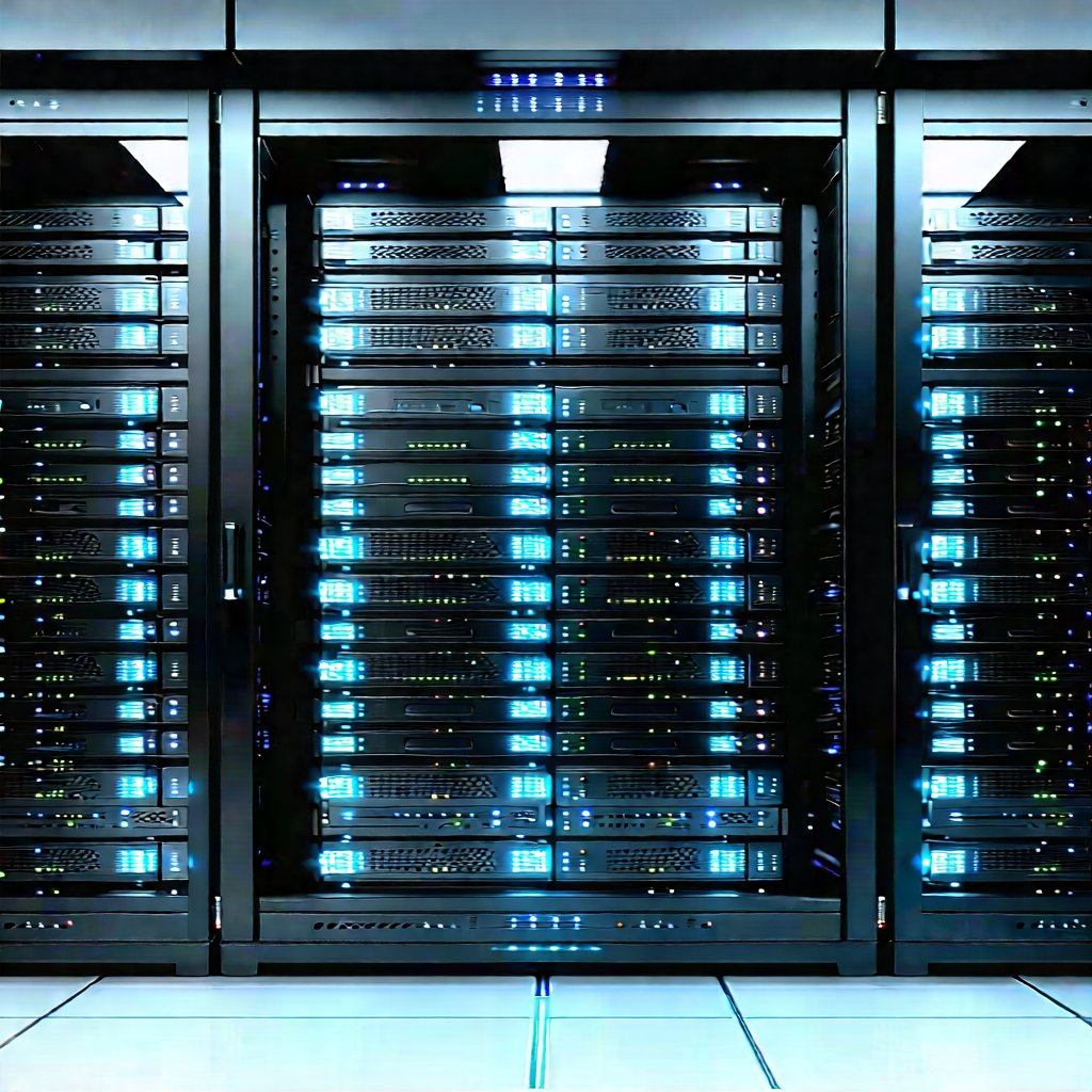 Server Rack With Laser Scanning With Large Computer
