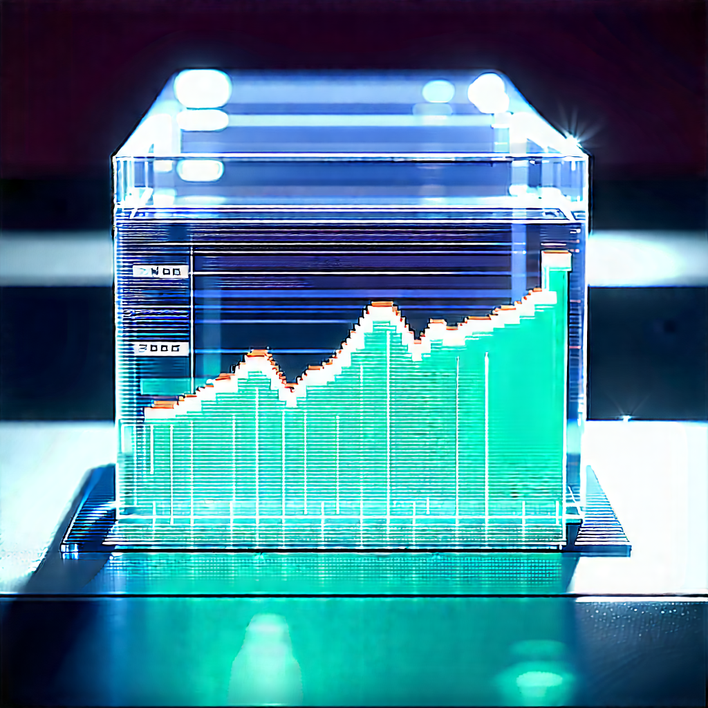 Financial Technology In Modern Laboratory With Glass Display