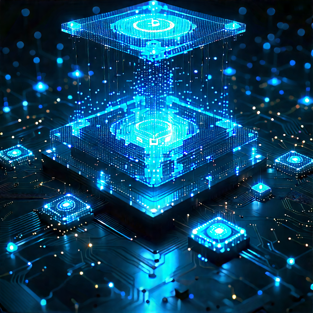 Blockchain Network Visualization With Blue White