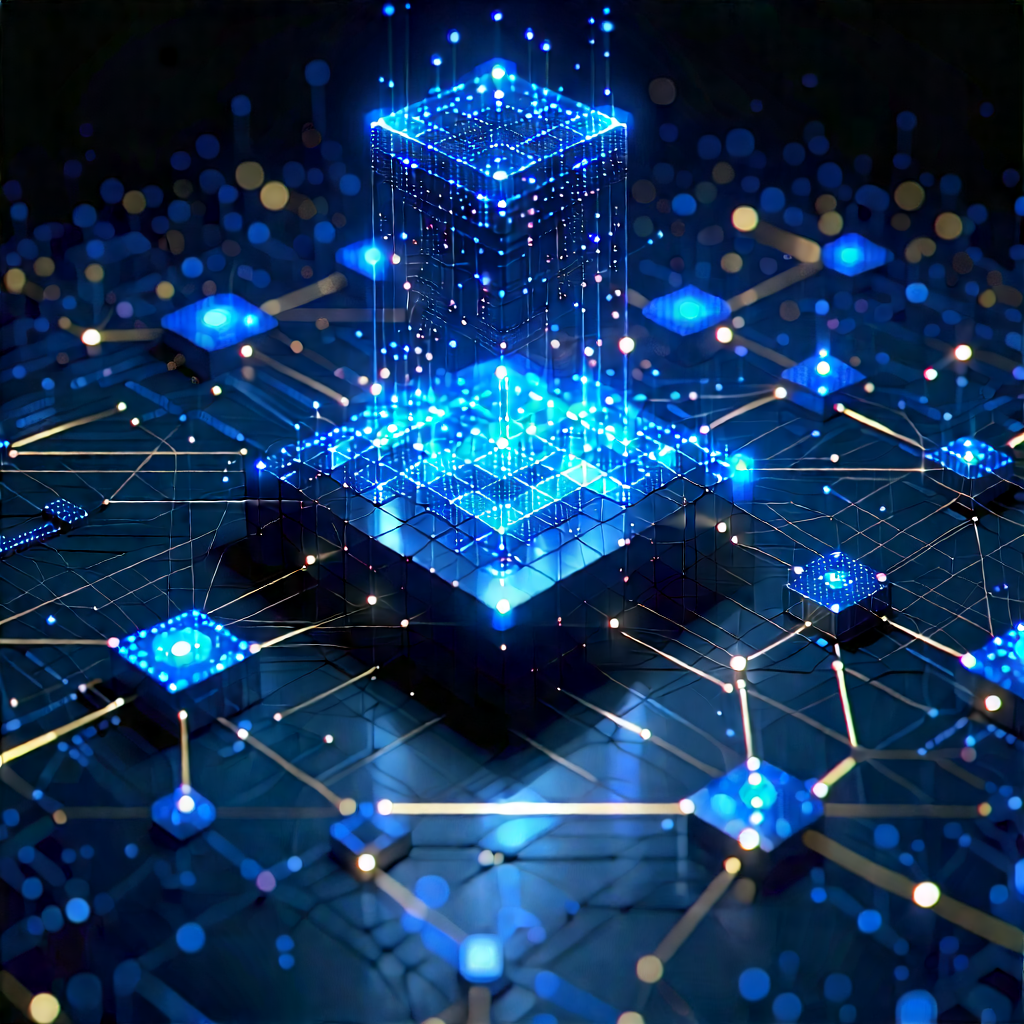Blockchain Network Visualization With Blue White
