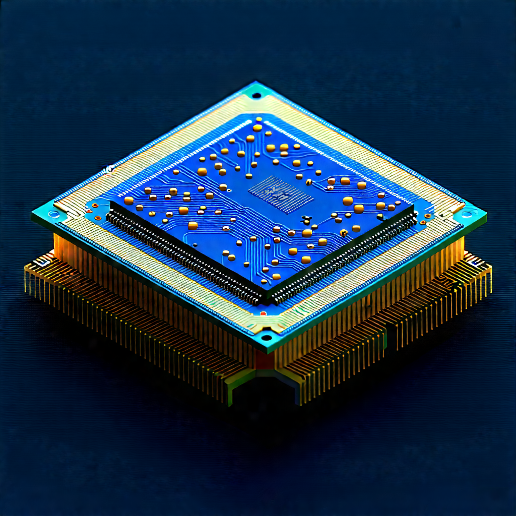 Microchip With (digital:1.46) Particles With Blue Square
