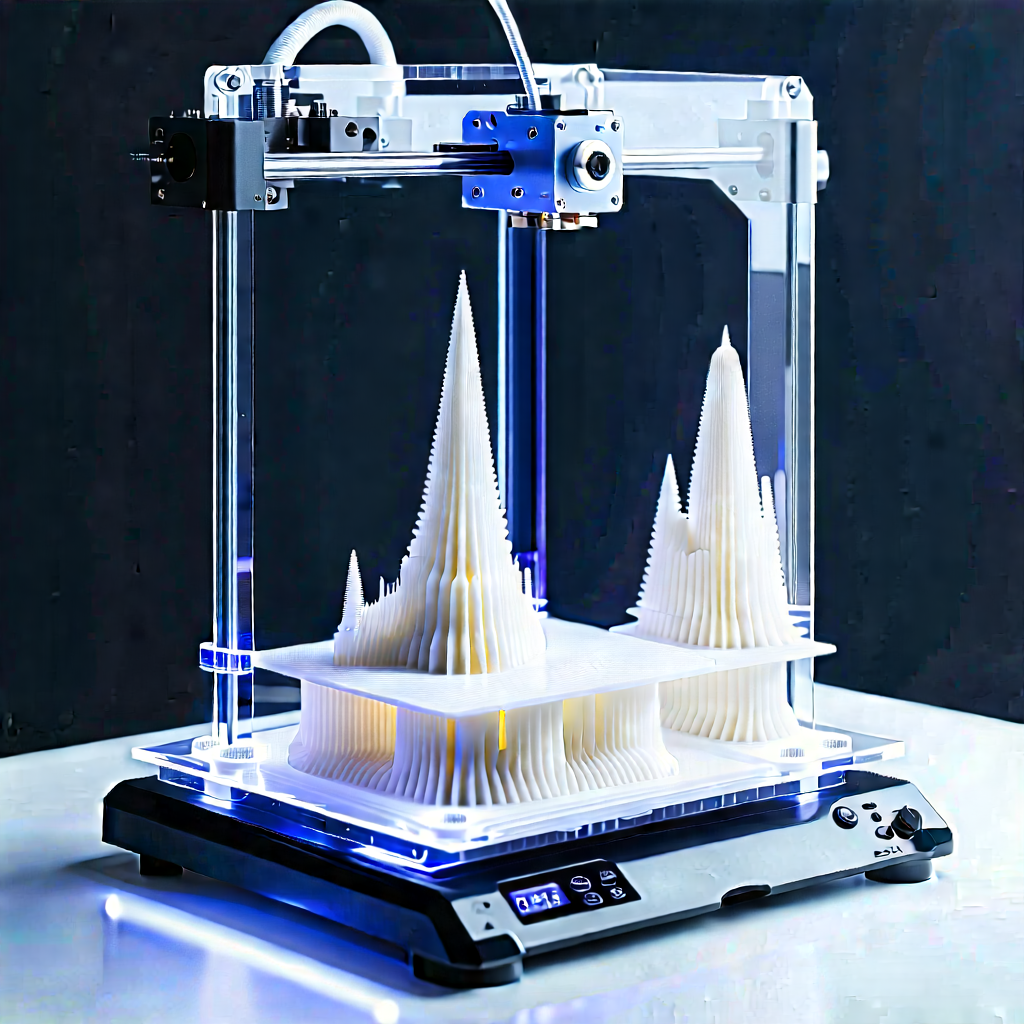 3d Printer With Data Streams With Printer Shown