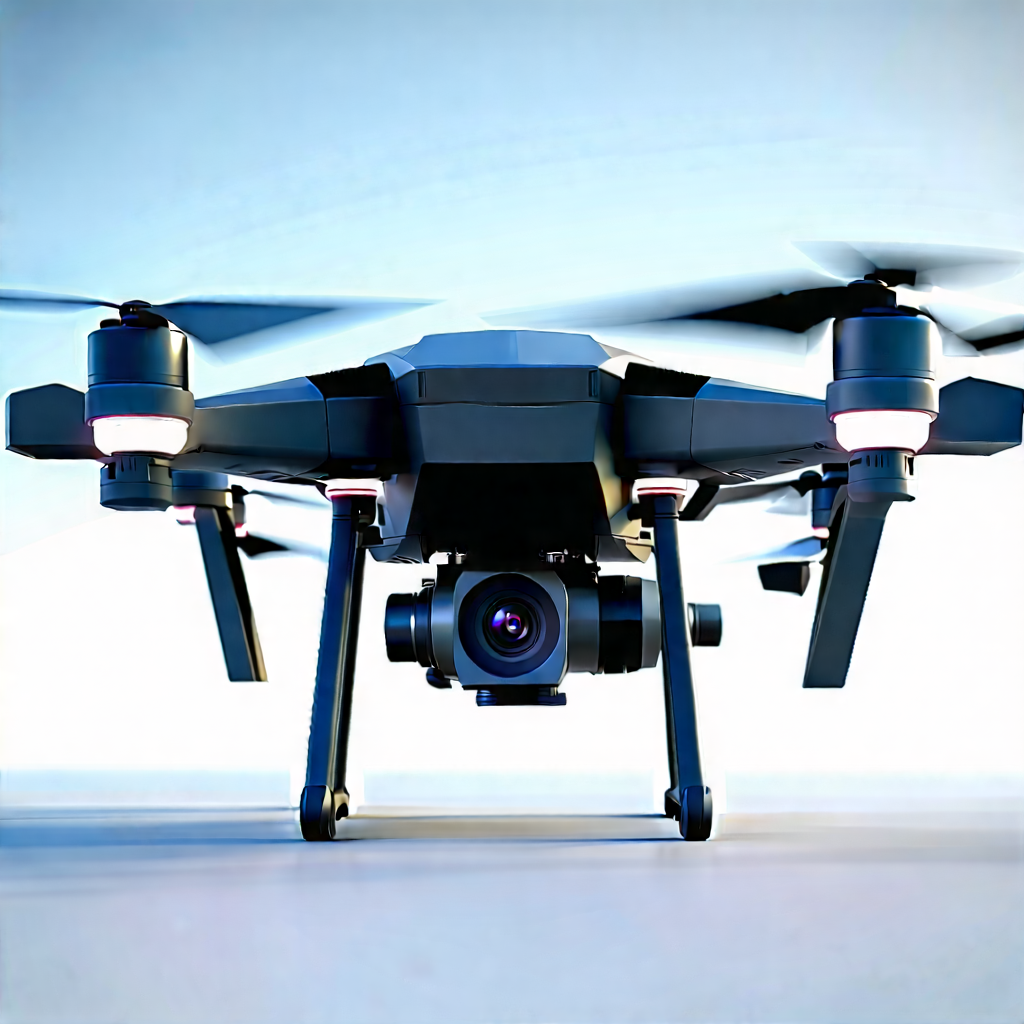 Drone With Digital Artwork With Black Drone