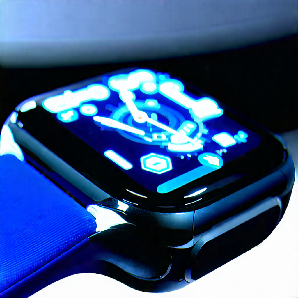 Smart watch with glowing screen