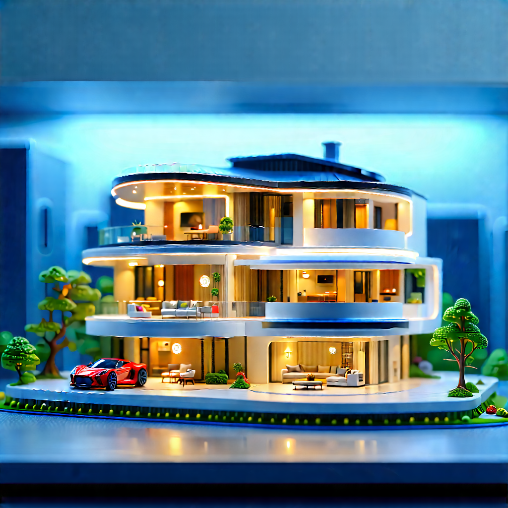 Futuristic Smart Home With Model Large,