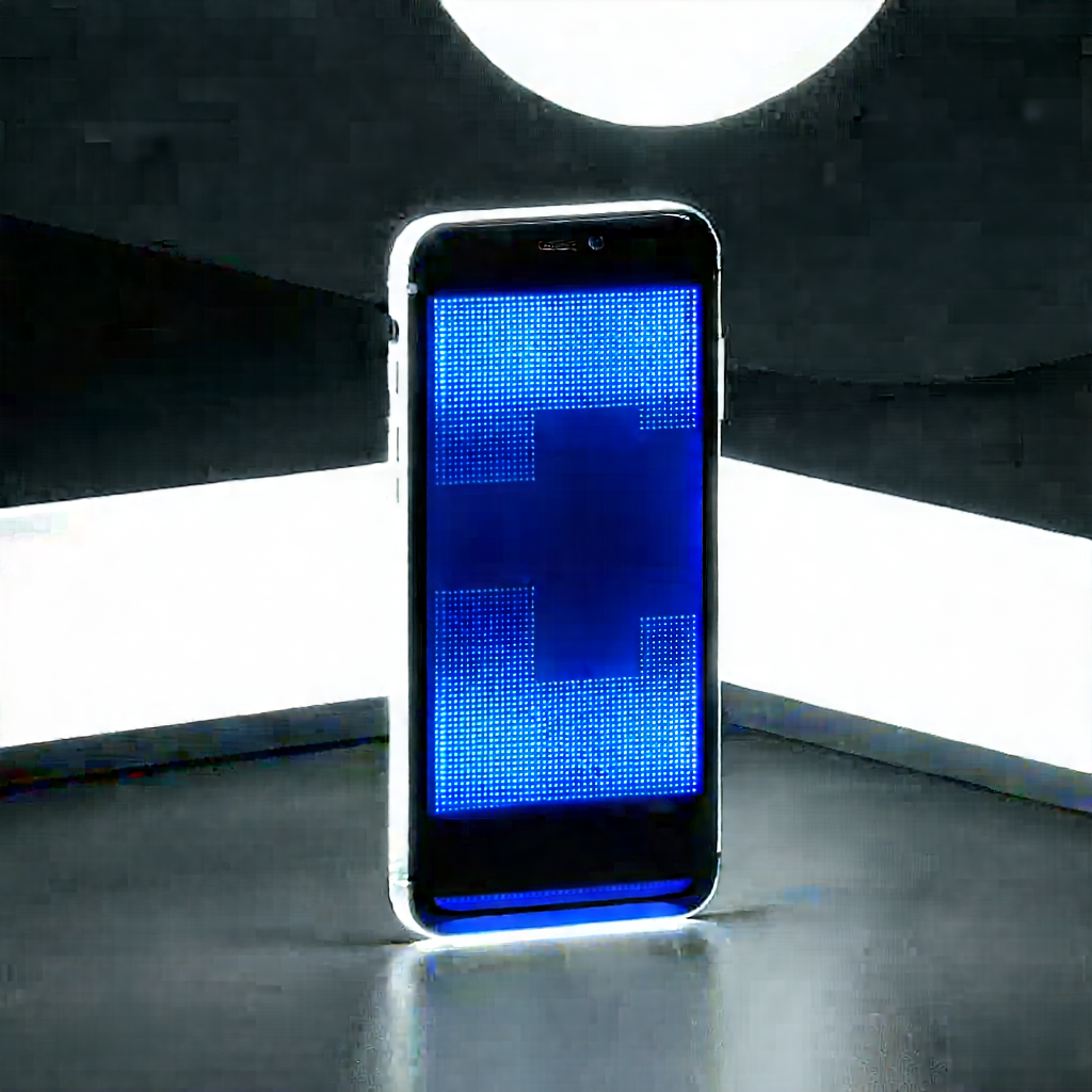 Smartphone With Glowing Screen With Cell Phone