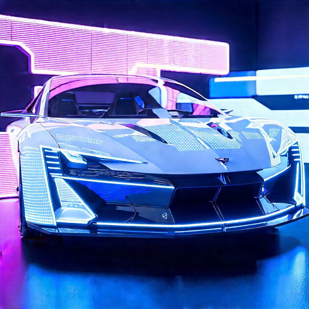 Innovative Electric Vehicle (design:1.11) With White Sports