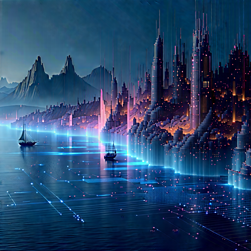 Machine Learning Visualization With Futuristic Cityscape
