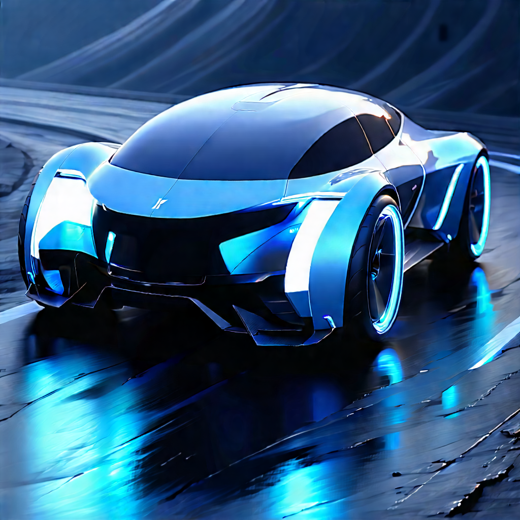 Innovative Electric Vehicle Design With Futuristic Blue