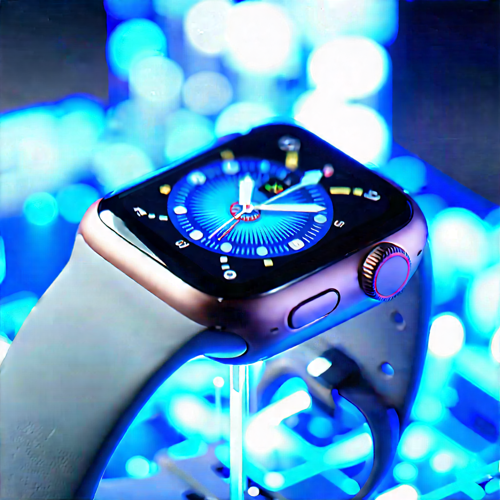 Smart Watch With Holographic Display With Close-up Apple