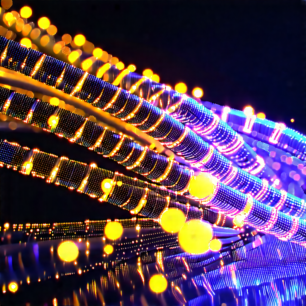 Close-up Of Fiber Optic Cables With Image, There