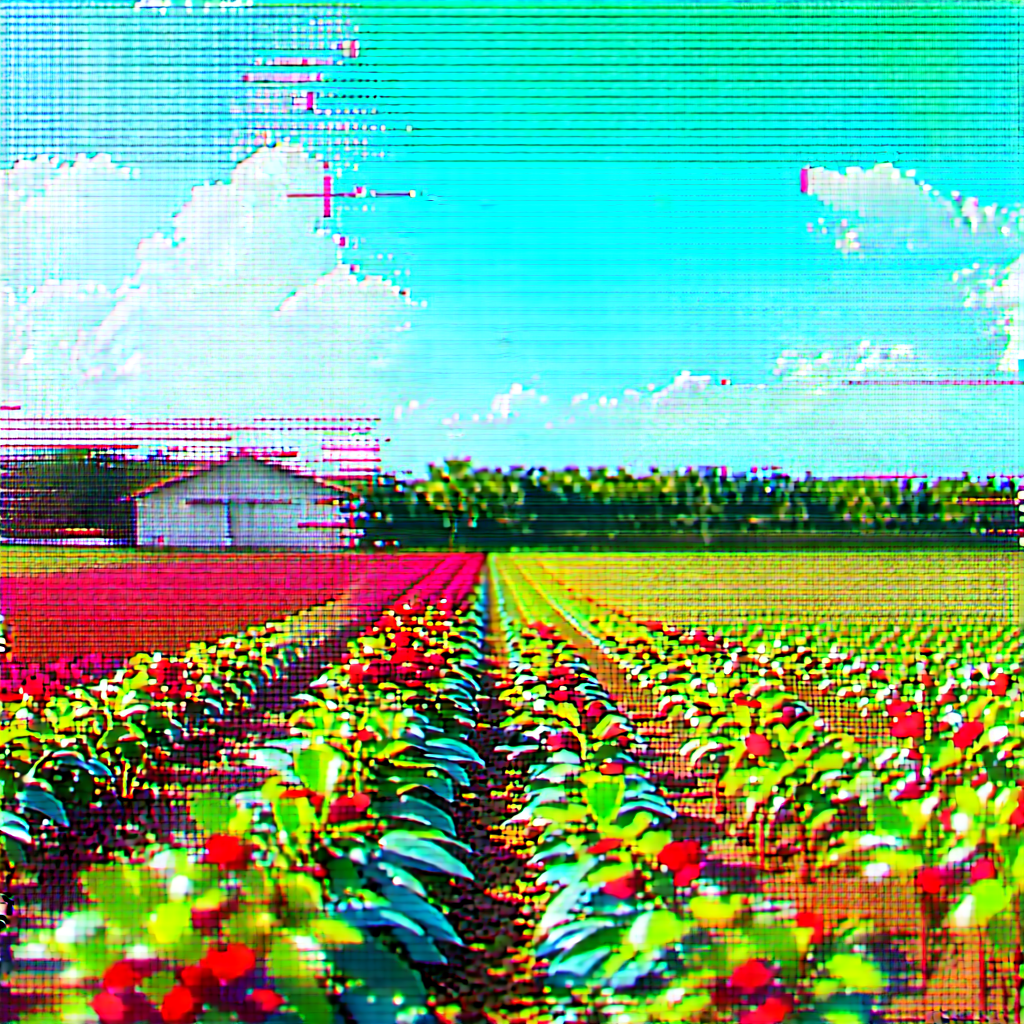 Agricultural Technology In Research Center With Colorful, Artistic