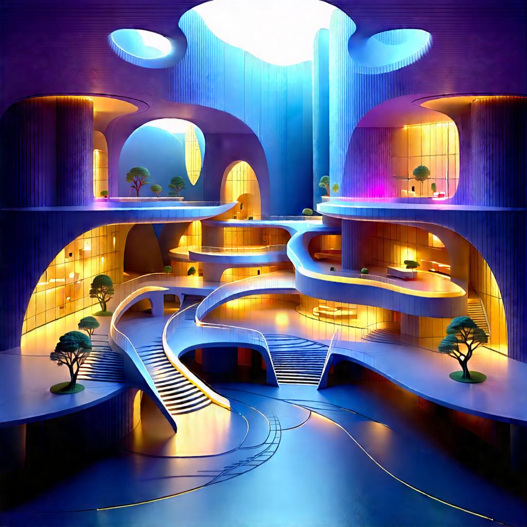 Futuristic Innovation Hub With Image, There