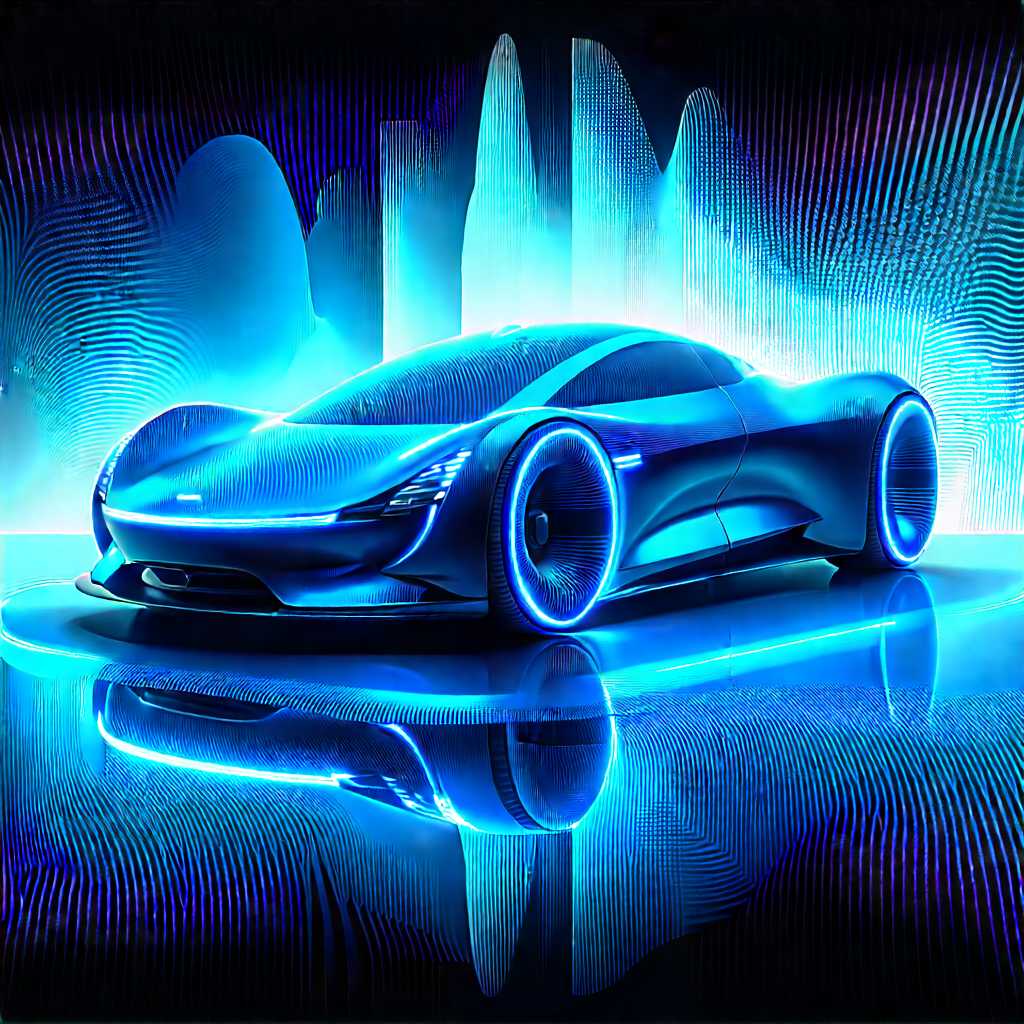 Innovative Electric Vehicle Design With Futuristic Blue