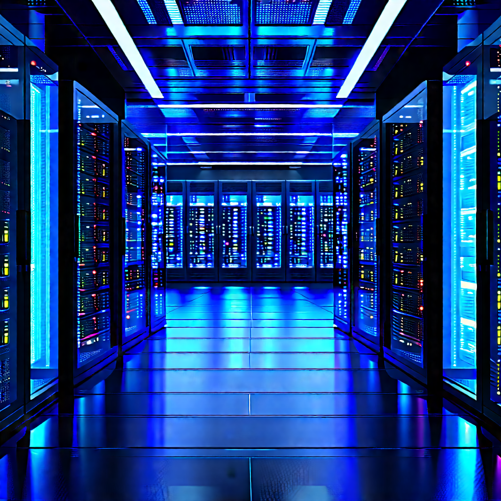 Futuristic Server Room With Image, There