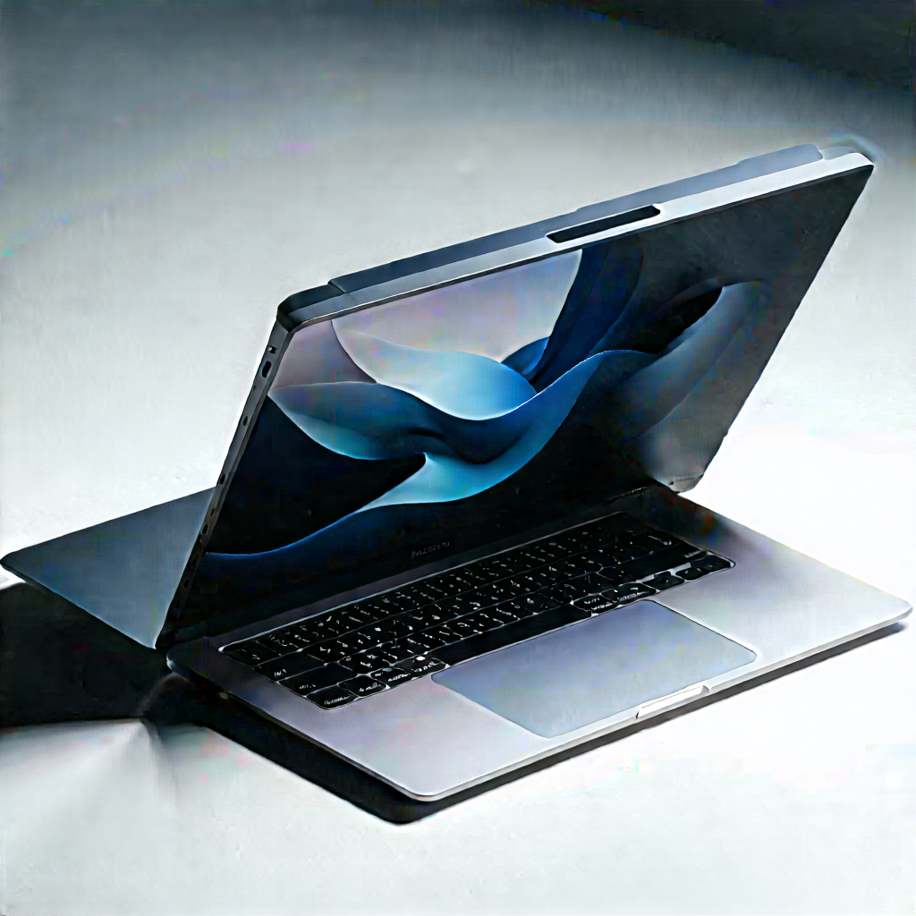 Laptop With Digital Artwork With Laptop Computer