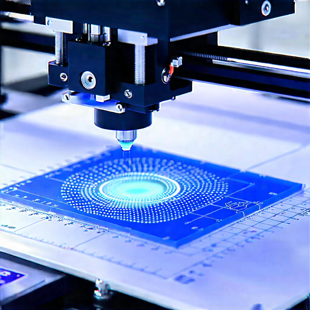3d Printer With Holographic Projection With Blue White