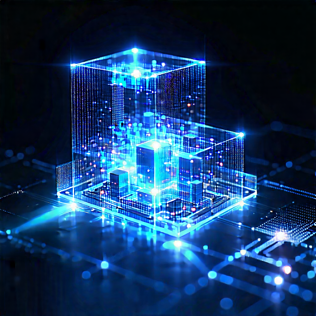 Quantum Computer With Holographic Projection With Blue White
