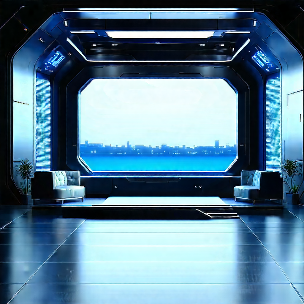 Futuristic Tech Startup Office With Large Window