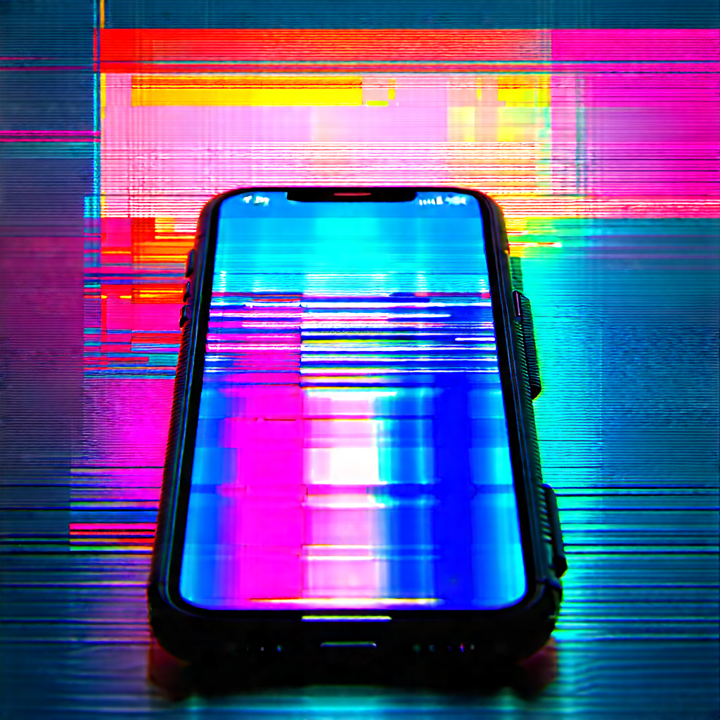 Smartphone With Glowing Screen With Cell Phone