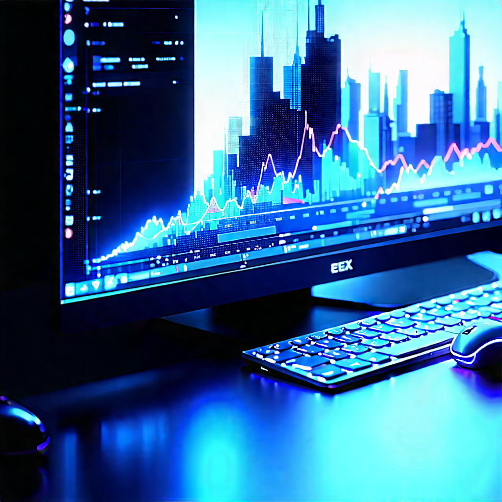 Financial Technology In Tech Office With Computer Monitor