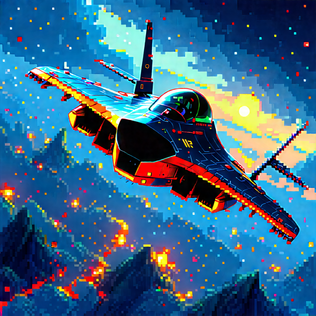 Aerospace Technology In (design:1.35) Studio With Colorful, Pixelated
