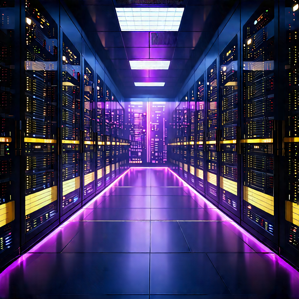 Futuristic Server Room With Image, There