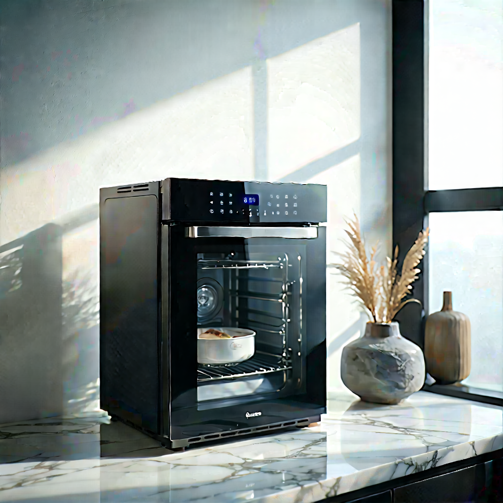 Innovative Smart Appliance Design With Black Microwave