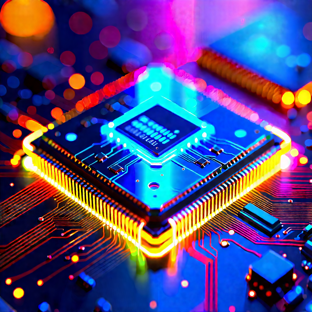 Microchip with neon accents