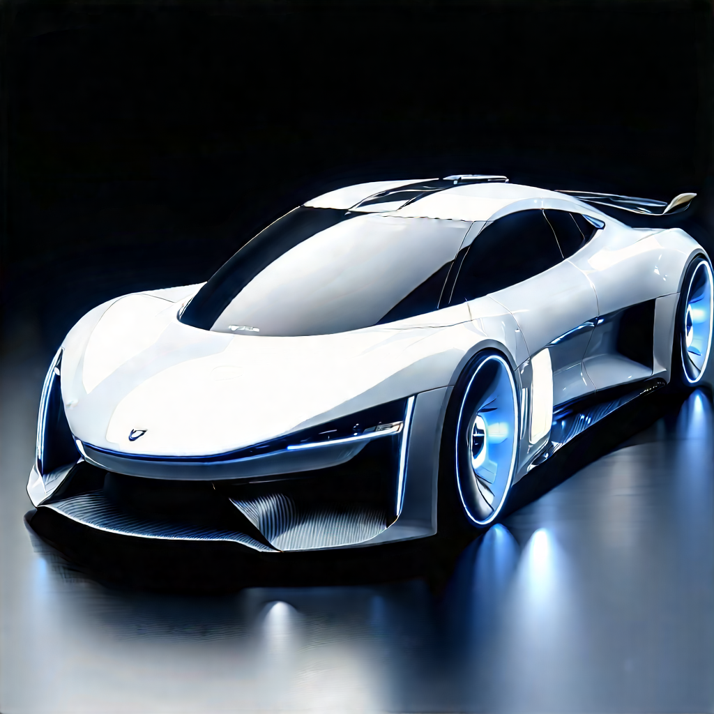 Innovative Electric Vehicle (design:1.39) With Futuristic White